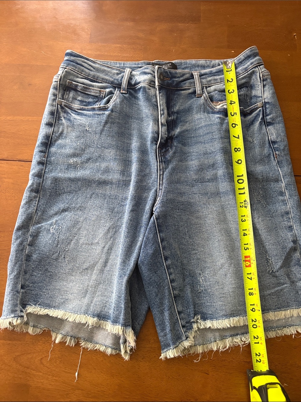 Judy Blue Light Blue Distressed Frayed Hem Denim Shorts